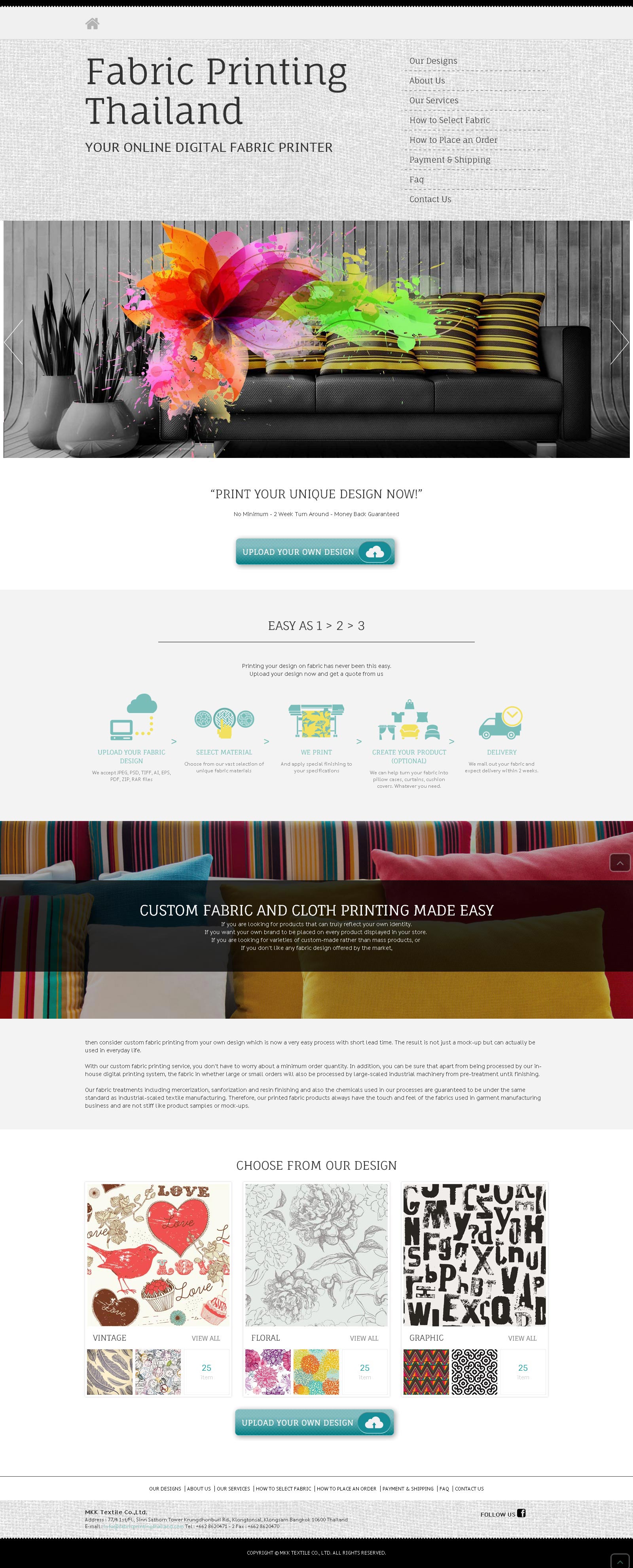 Web Design - Fabric Printing Thailand Responsive Web Design