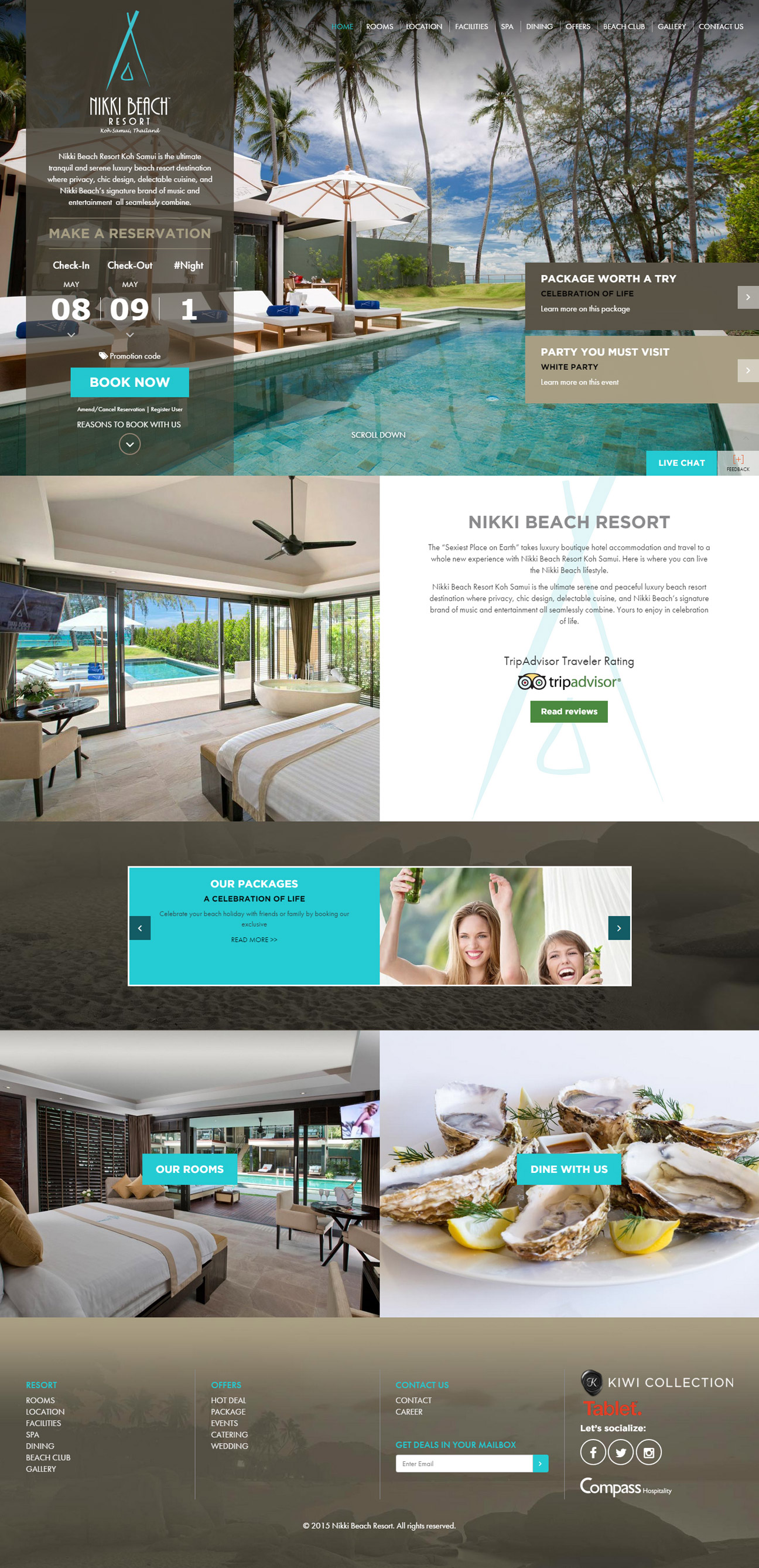 Responsive webdesign - Nikki Beach Samui Responsive Web Design
